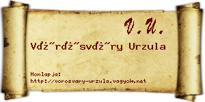 Vörösváry Urzula névjegykártya